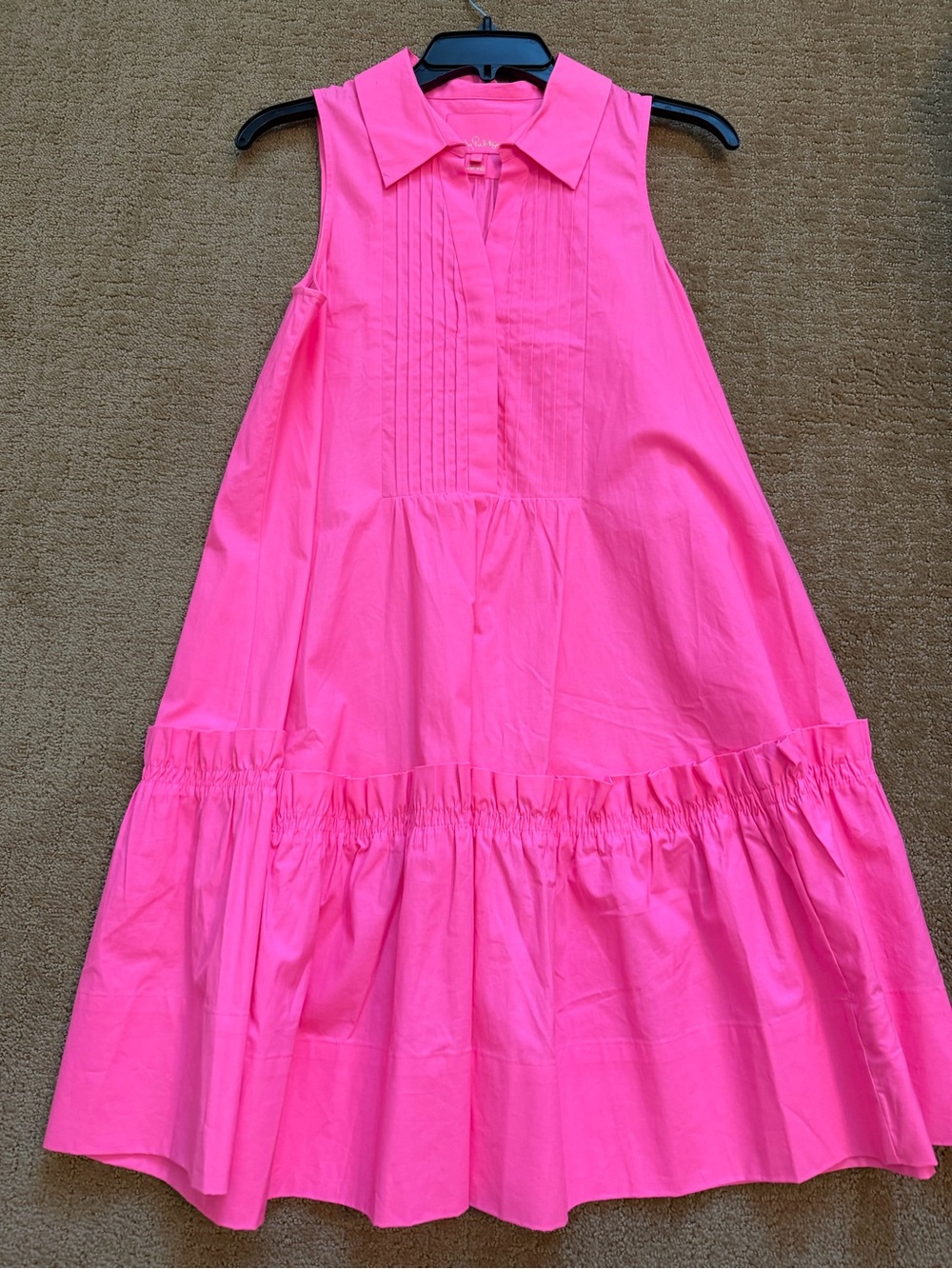 Lilly Pulitzer Bright Pink Sleeveless Midi Dress